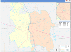 Tift County, GA Digital Map Color Cast Style