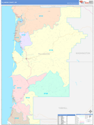 Tillamook County, OR Digital Map Color Cast Style