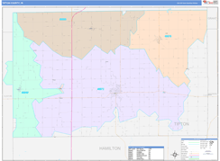 Tipton County, IN Digital Map Color Cast Style