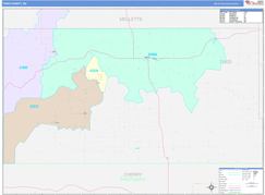 Todd County, SD Digital Map Color Cast Style