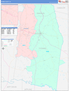 Toombs County, GA Digital Map Color Cast Style