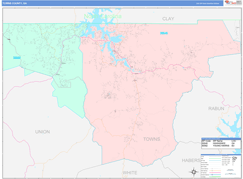Towns County, GA Digital Map Color Cast Style