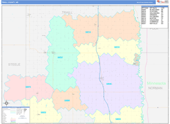 Traill County, ND Digital Map Color Cast Style