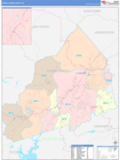 Transylvania County, NC Digital Map Color Cast Style