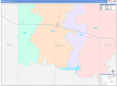 Trego County, KS Digital Map Color Cast Style