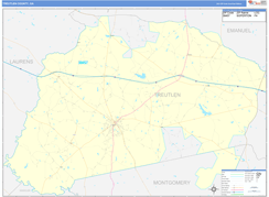 Treutlen County, GA Digital Map Color Cast Style