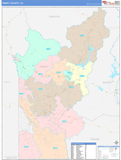 Trinity County, CA Digital Map Color Cast Style