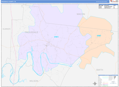 Trousdale County, TN Digital Map Color Cast Style