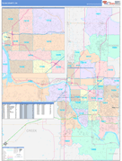Tulsa County, OK Digital Map Color Cast Style