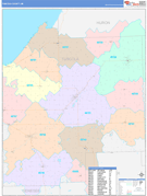Tuscola County, MI Digital Map Color Cast Style