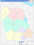 Tyler County, TX Digital Map Color Cast Style