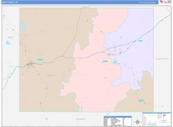 Uinta County, WY Digital Map Color Cast Style