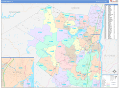 Ulster County, NY Digital Map Color Cast Style