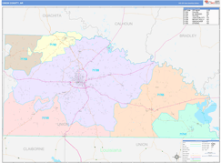 Union County, AR Digital Map Color Cast Style