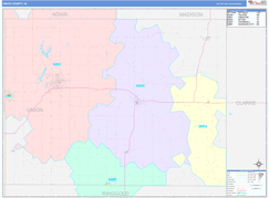 Union County, IA Digital Map Color Cast Style