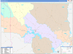 Union Parish (County), LA Digital Map Color Cast Style
