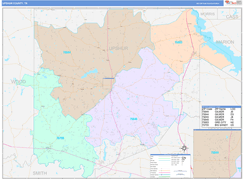 Upshur County, TX Digital Map Color Cast Style