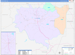 Upson County, GA Digital Map Color Cast Style