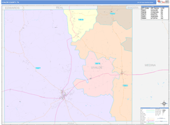 Uvalde County, TX Digital Map Color Cast Style