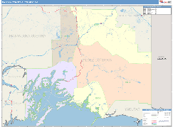 Valdez-Cordova Borough (County), AK Digital Map Color Cast Style