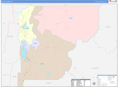 Valley County, ID Digital Map Color Cast Style