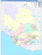 Ventura County, CA Digital Map Color Cast Style