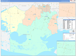 Vermilion Parish (County), LA Digital Map Color Cast Style