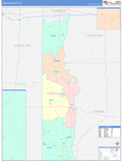 Vermillion County, IN Digital Map Color Cast Style