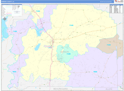 Vernon Parish (County), LA Digital Map Color Cast Style