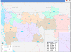 Vernon County, WI Digital Map Color Cast Style