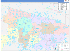 Vilas County, WI Digital Map Color Cast Style