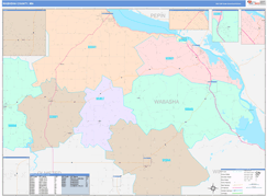 Wabasha County, MN Digital Map Color Cast Style