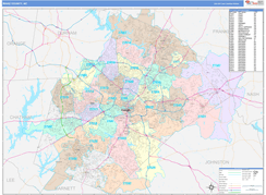 Wake County, NC Digital Map Color Cast Style