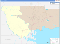 Wakulla County, FL Digital Map Color Cast Style