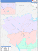 Walker County, TX Digital Map Color Cast Style