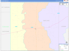 Wallace County, KS Digital Map Color Cast Style