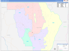 Wallowa County, OR Digital Map Color Cast Style