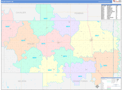 Walsh County, ND Digital Map Color Cast Style