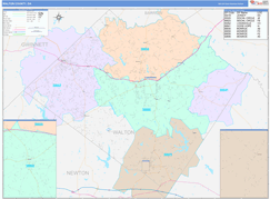 Walton County, GA Digital Map Color Cast Style