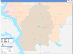 Walworth County, SD Digital Map Color Cast Style
