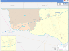 Ward County, TX Digital Map Color Cast Style