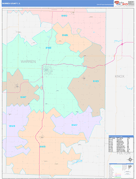 Warren County, IL Digital Map Color Cast Style