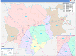 Warren County, KY Digital Map Color Cast Style
