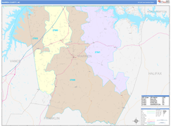 Warren County, NC Digital Map Color Cast Style