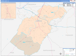 Warren County, VA Digital Map Color Cast Style