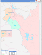 Wasatch County, UT Digital Map Color Cast Style