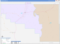 Washakie County, WY Digital Map Color Cast Style