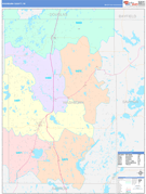 Washburn County, WI Digital Map Color Cast Style