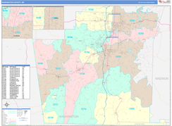 Washington County, AR Digital Map Color Cast Style