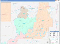 Washington County, FL Digital Map Color Cast Style